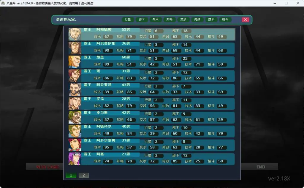 【PC/精翻/日式/SRPG游戏/3.40G】 八星帝 （だいふく船団） Ver2.18X 精翻汉化版+存档 +日式SRPG游戏+3.40G